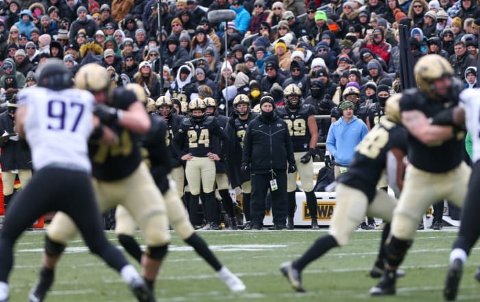 Purdue sideline vs Northwestern